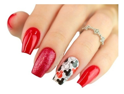 384 Películas Para Unhas 32 Cartelas Adesivos Mickey Minnie