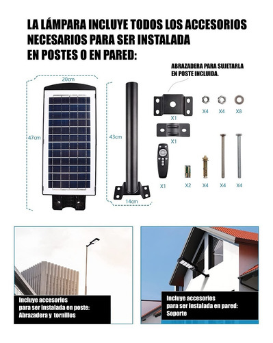 Imagen 3 de 4 de Lámpara Solar De Alumbrado Público 200w. Éxito Corp.