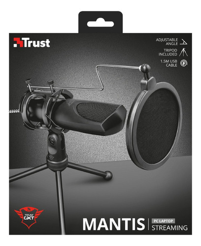 Imagen 7 de 7 de Micrófono Trust GXT GXT 232 Mantis condensador omnidireccional negro