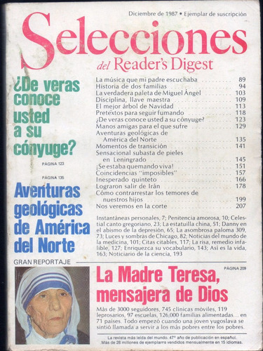 Selecciones Del Reader's Digest Diciembre  De 1987