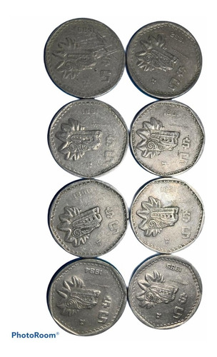  Monedas De 5 Pesos  (8 Piezas) 80-81-84-85