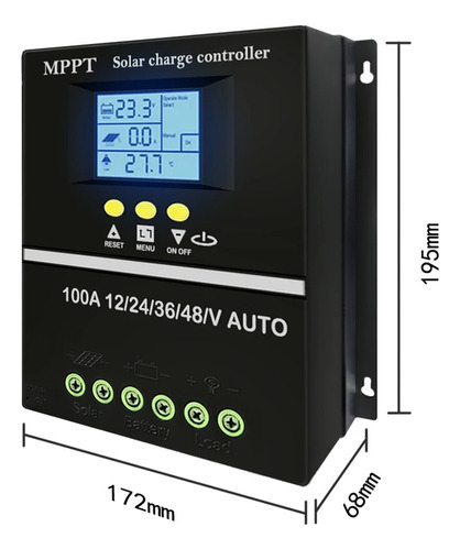 W Mppt/pwm Controlador De Carga Solar 12v/24v/36v/48v