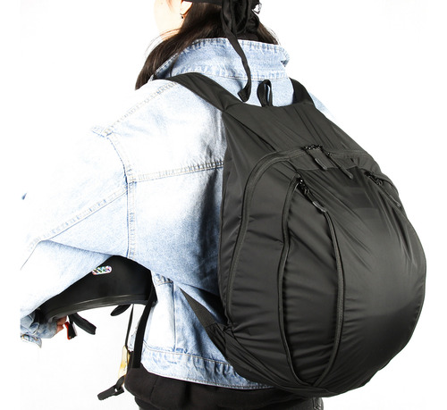 Mochila Con Dos Bandoleras, Mochila Y Casco Para Viajar