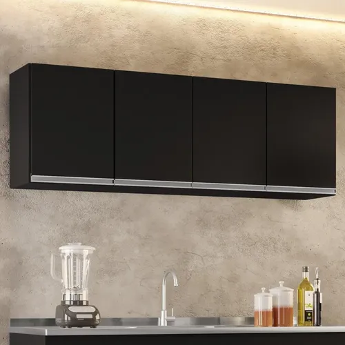 Armário Cozinha Aéreo 160cm 4 Portas Nevada - Lumil Móveis