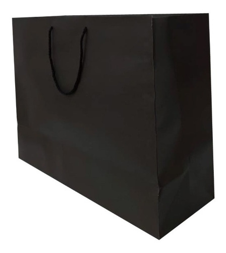 50 Pzas Bolsas De Papel Kraft 160 Grs No7 23.5+10x20 Negra