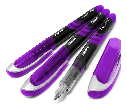 Zebra Fuente - Disposable Fountain Pen - Purple Ink - Pack O