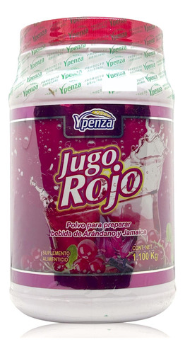 Jugo Rojo Polvo Sabor Árandano Y Jamaica Sin Azúcar 1.1 Kg Y