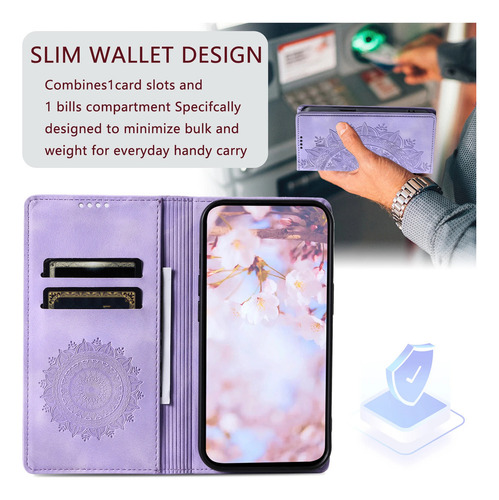 Funda Tipo Cartera Para Tarjetas De Flores Con Estampado Mag