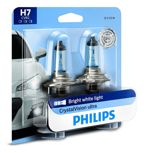 Cabezal Blanco Brillante Philips H7 Crystalvision Ultra Mejo