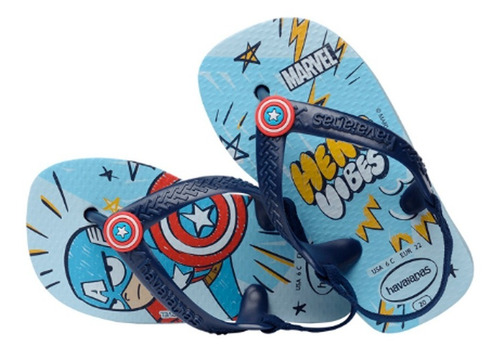 Havaianas Baby Capitão América Com Elástico Chinelo Original