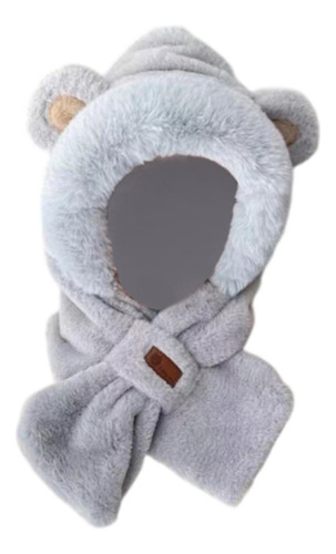 Conjunto De Gorro Y Bufanda De Invierno Con Animales De Gris