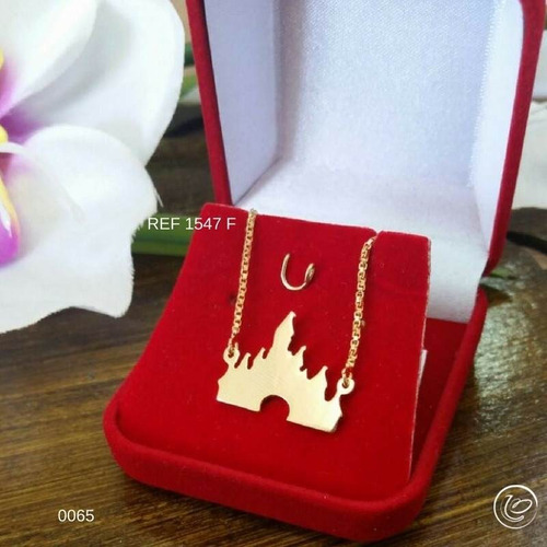 Corrente Castelo Da Disney Folheado A Ouro 18 K