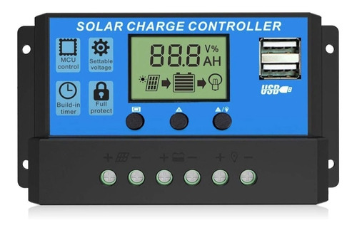  Controlador Regulador De Carga Solar 12v 24v 30amp Dual Usb