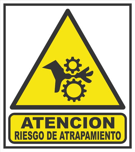 Cartel Atencion Riesgo De Atrapamiento 22x28 Cm