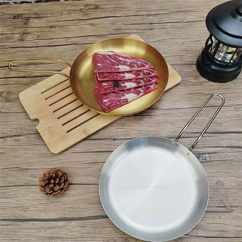 Sartén Para Carne, Plato Para Servir A S Con Mango Dorado