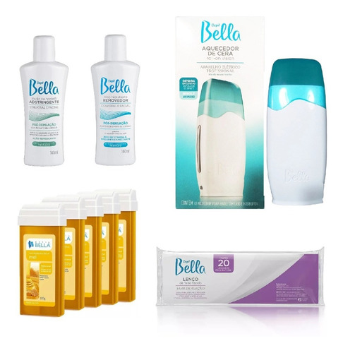 Kit Depilação Roll-on Depil Bella Oleo Lenço Loção