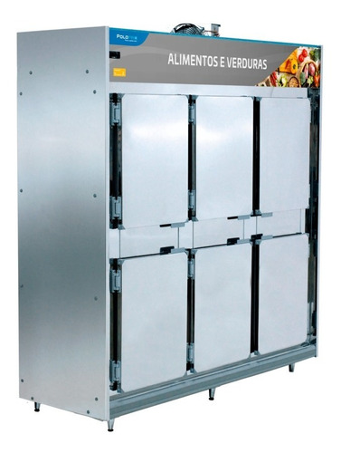 Refrigerador Comercial 6 Portas 100% Inox 1,90m Polo Frio
