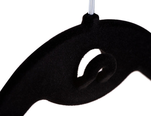 Set 80 Ganchos Terciopelo Negro Antideslizante Finos Begônia