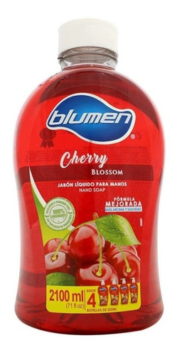 Jabón Líquido Para Manos Blumen Cherry 2100 Ml 2 Pzs Ipg