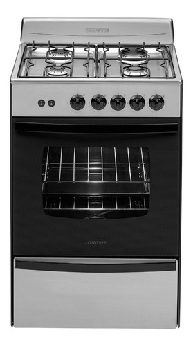 Imagen 2 de 7 de Cocina A Gas Longvie 13331xf 56cm Inox Cajon Parrilla C/ Enc