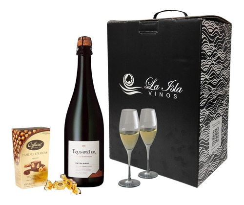 Espumante Trumpeter Extra Brut + Copas + Chocolate.- Regalo