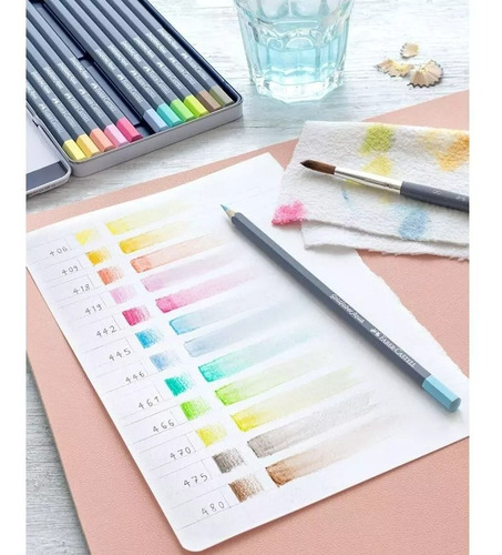Lápiz 12 Colores Pastel Acuarelable Goldfaber Faber Castell