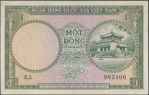 Vietnam Sur 1 Dong Nd1955 P1a
