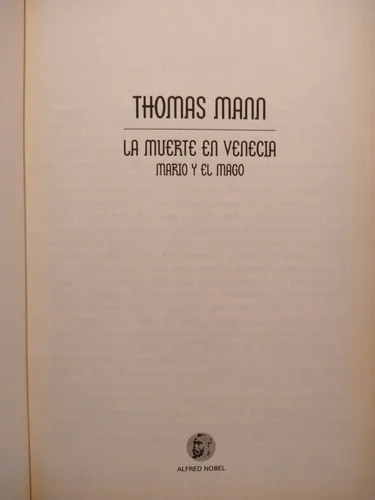 La Muerte En Venecia - Thomas Mann - Alfred Nobel (Usado)