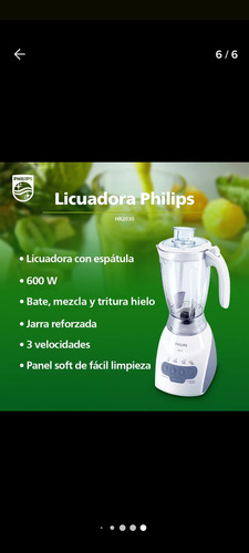 Licuadora Philips Hr2030 Como Nueva Celeste (Usado)