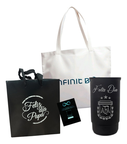 Box Regalo Empresarial Vaso Fernetero Grabado Personalizado Negro