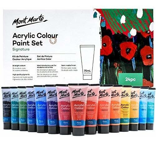 Pintura - Mont Marte Signature Acrylic Color Paint Set, 24 X
