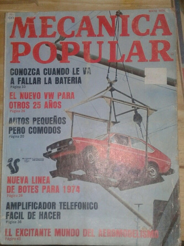 Mecánica Popular Nuevo Vw Para Otros 25 Años  Mayo 1974