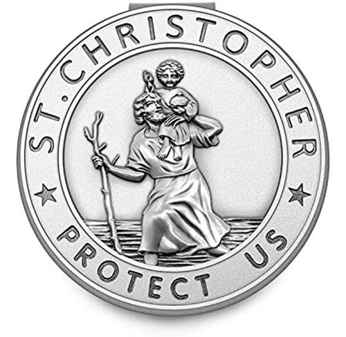 Forfine St Christopher Medal Car Saint Christopher Visor Cl