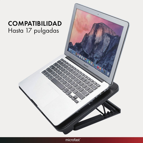 Imagen 7 de 8 de Soporte Base Notebook Luz Led 2 Cooler Potente Ajustable Usb