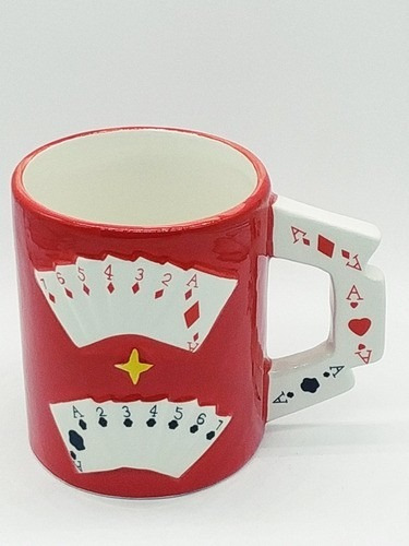 Caneca Casino Cup Jogos Poker Baralho  400ml Cerâmica