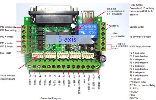 Tarjeta Controladora Cnc Mach3 Puerto Paralelo Para 5 Ejes