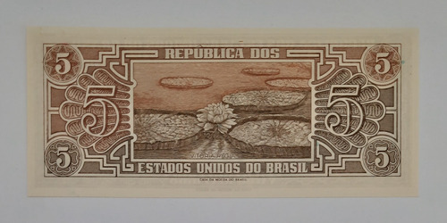 Cédula Fe Série 077 5 Cruzeiros 1962 Índio Brasil (Usado)