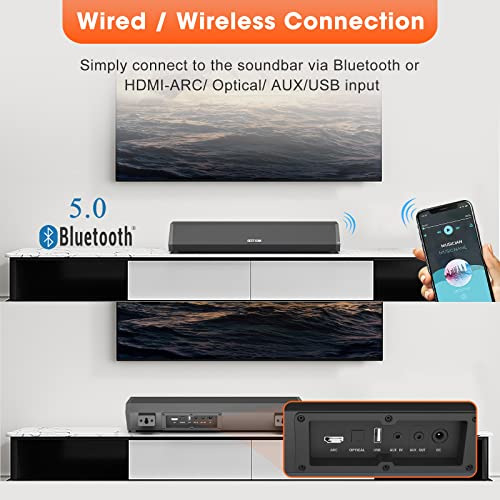 Barras De Sonido Bestisan Tv, 16'/50w Soundbar Pequeño...