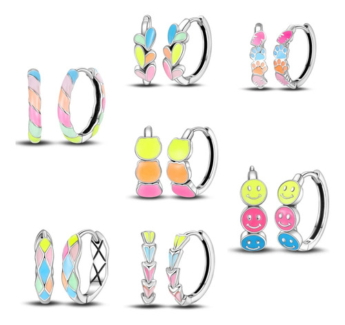 Aretes Mujer De Plata Real S925, Arracadas Rombos Luminosos