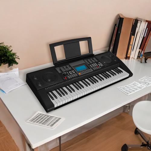 Teclado Musical Kaiser Mtc-5520 61 Teclas 180 Ritmos Negro