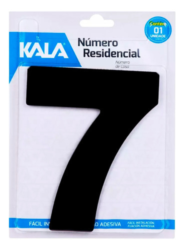 Número Residencial Preto N7 12,5cm - Kala