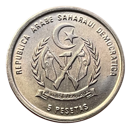 Moneda República De Saharawi 1992. 5 Pesetas - Km#16 (Usado)