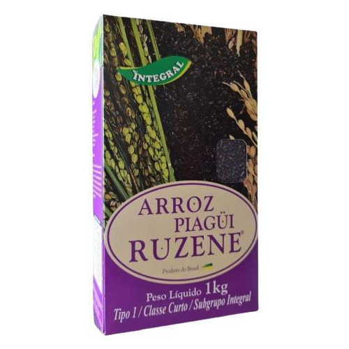 Kit 6x: Arroz Piagi Preto Curto Ruzene 1kg