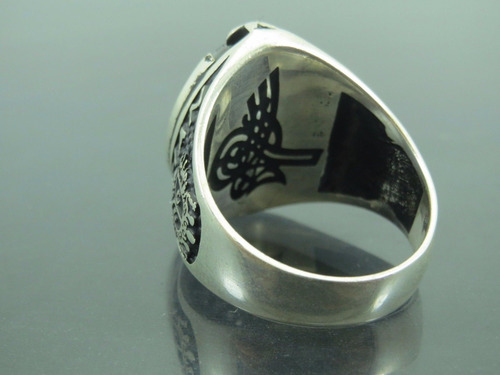 Anillo Turco Hecho A Mano Plata Ley Talla 12 (granate) M4o