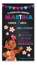 Comprar Tarjeta Cumpleaños Invitación Digital Moana Bebé 2 Formatos