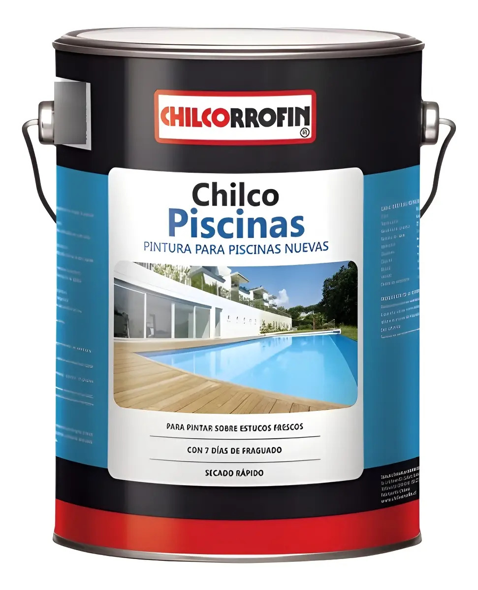 Tinta de piscina Chilco para novas piscinas Chilcorrofin, piscina azul de 1 kg