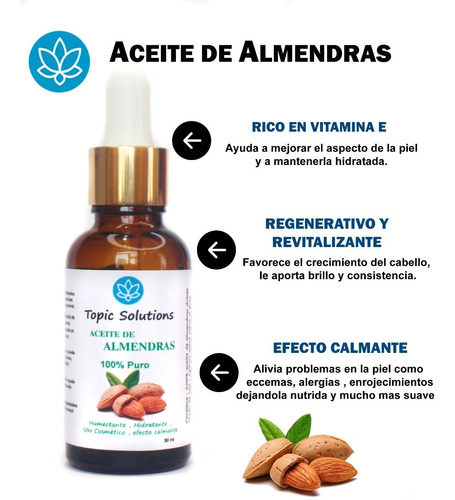 Aceite De Almendras 100% Puro Humectante Hidratante Cosmetic