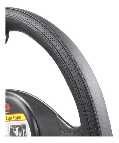 Imagen 2 de 4 de Cubrevolante De Piel Color Negro Mikels Cu-pn