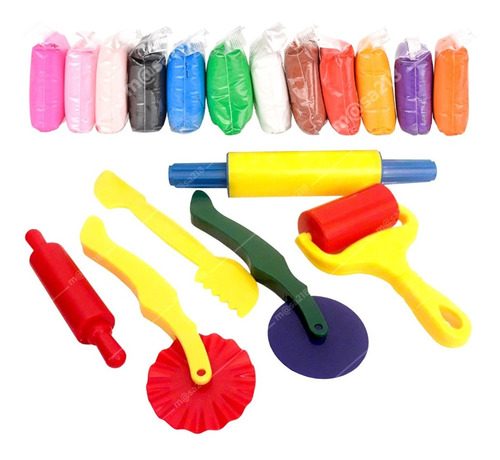 Plastilina Plasticina Masa Para Moldear Para Niños12 Colores