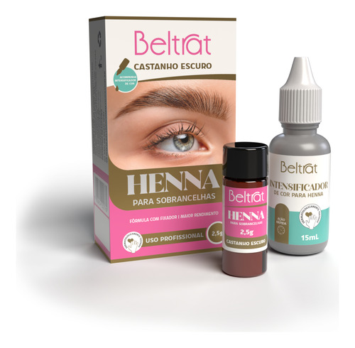 Henna P/ Sobrancelha + Intensificador De Cor 2,5g - Beltrat